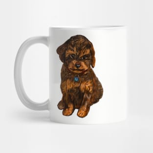 Cavapoochon Cavapoo Cavoodle  black and tan- cute cavalier King Charles spaniel Bichon frise Mug